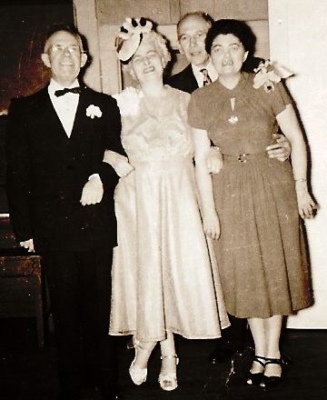 Becky and Joan London with Husbands, c. 1950.