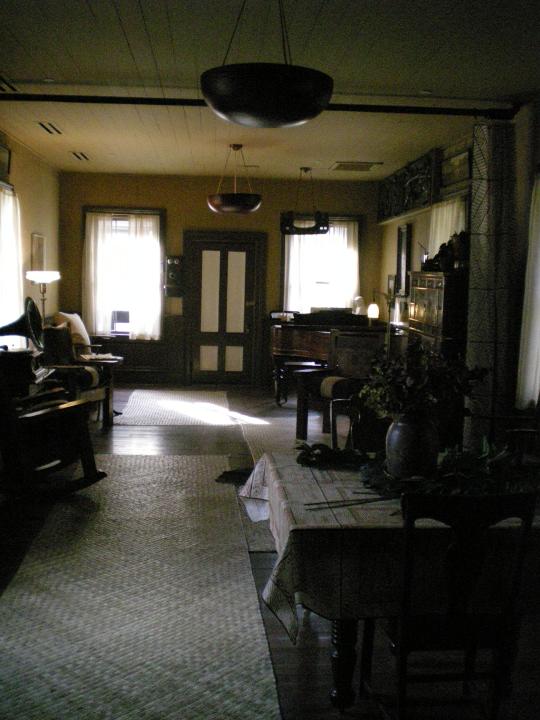 Inside of front room of the cottage.